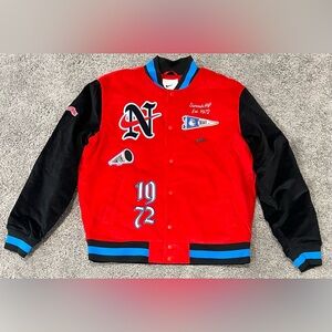 Nike Corduroy Varsity Jacket 1972 Letterman Red Black Mens‎ Size XL